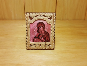 Икона резная Божья Матерь 5*6,5