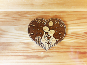 Магнит из бересты «I love you»