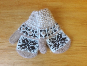Варежки  детские из шерсти